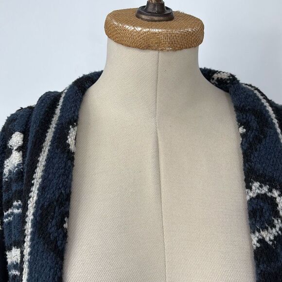 Anthropologie Dolan blue and black southwestern knit open front Aztec cardigan j - Picture 8 of 14